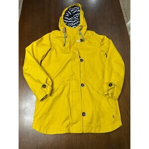 JOULES Hooded Rain Coat Coast Waterproof Women 6 Gold Yellow Nautical Travel